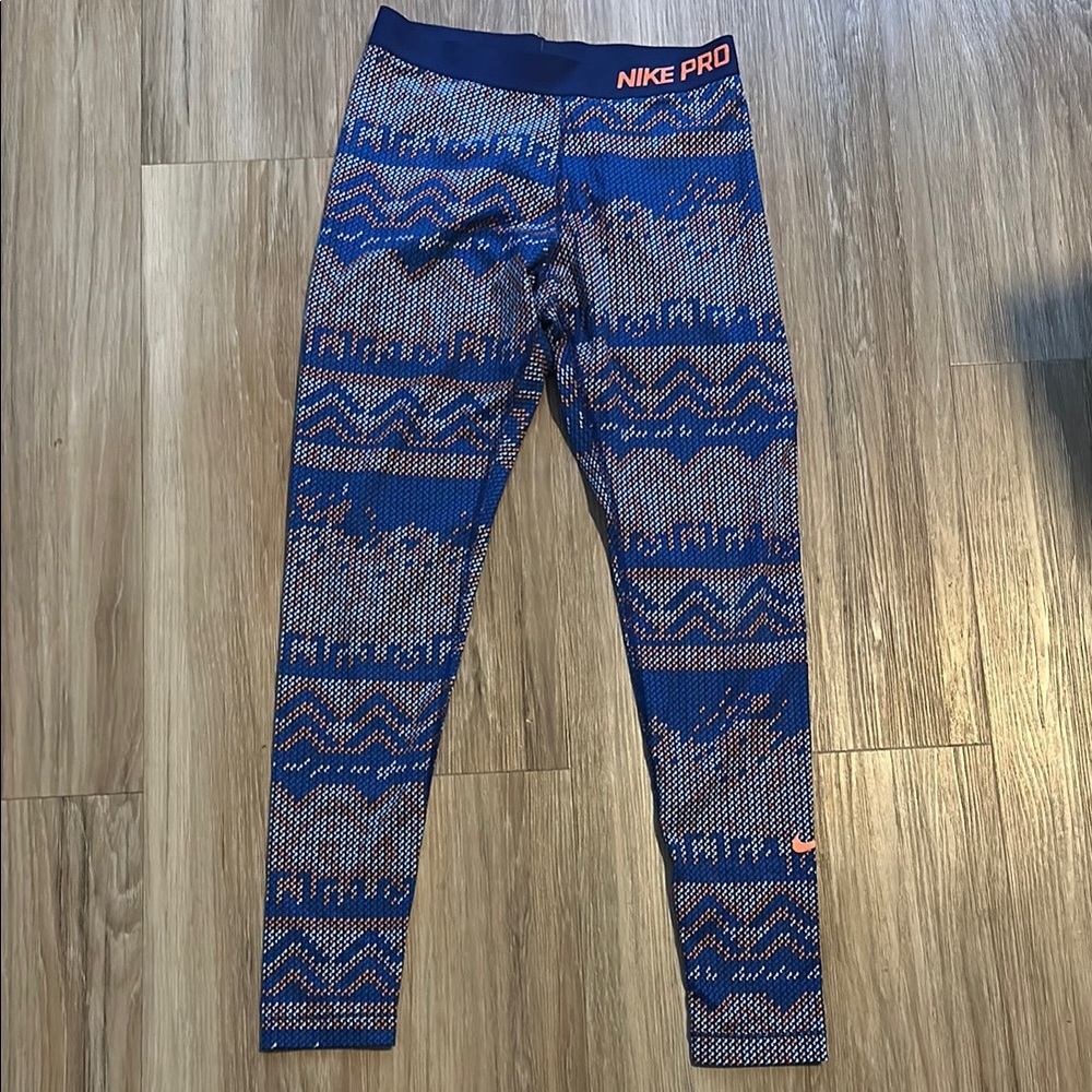 Nike Blue Nordic Pattern Leggings